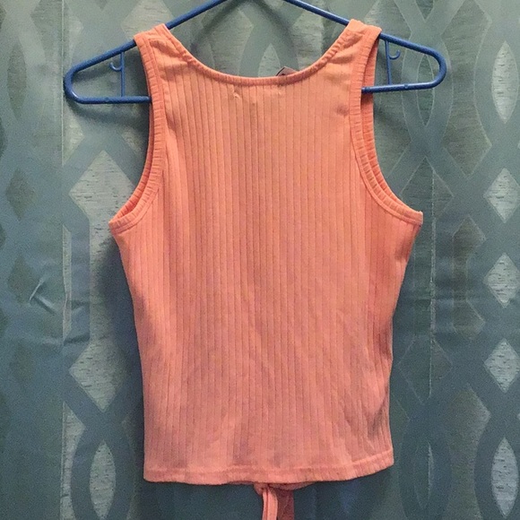 Full Circle size Large ribbed sleeveless top peach - Picture 3 of 4